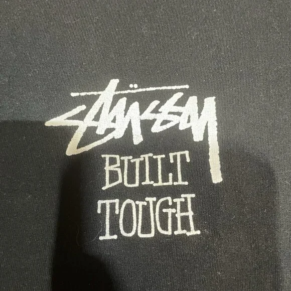 Stussy Built Tough Teddy Bear Graphics T-shirt Black Mens Size M Tee Streetwear - Picture 2 of 7